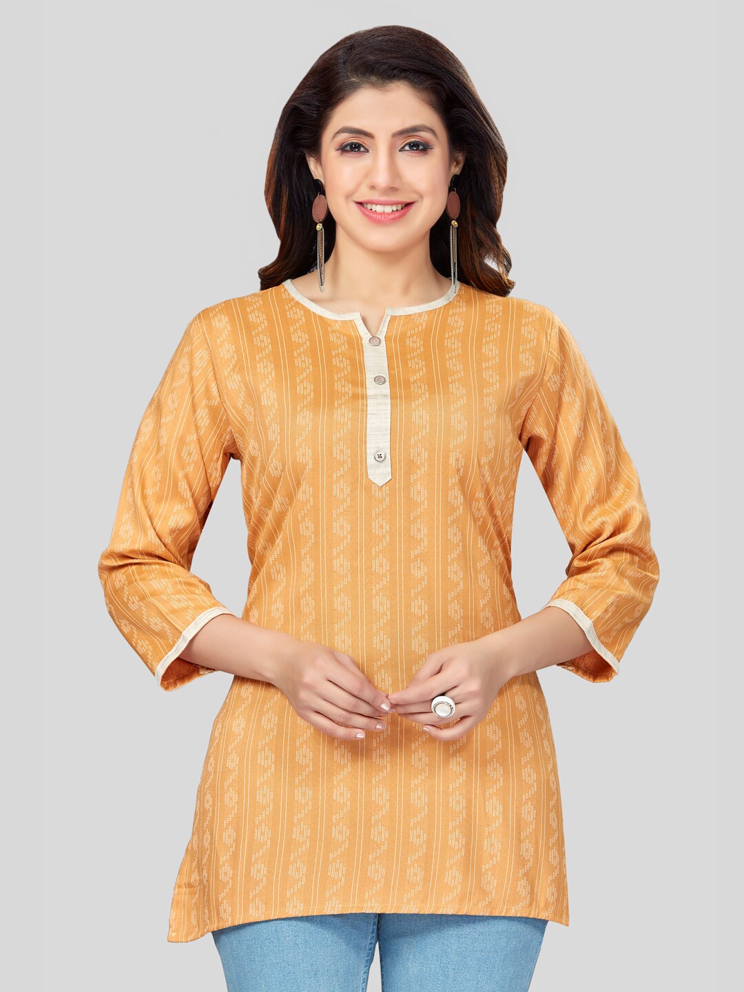 

Saree Swarg Women Woven Design Kurti, Mustard