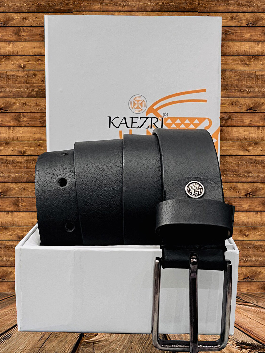 

KAEZRI Men Leather Belt, Black