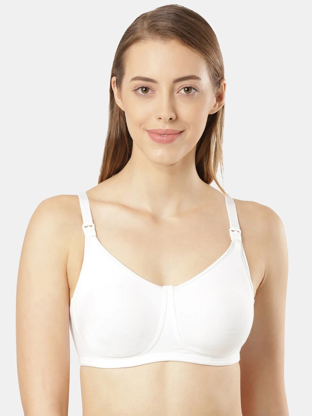

Jockey Wirefree Non Padded Cotton Full Coverage Nursing Bra-ES08, White