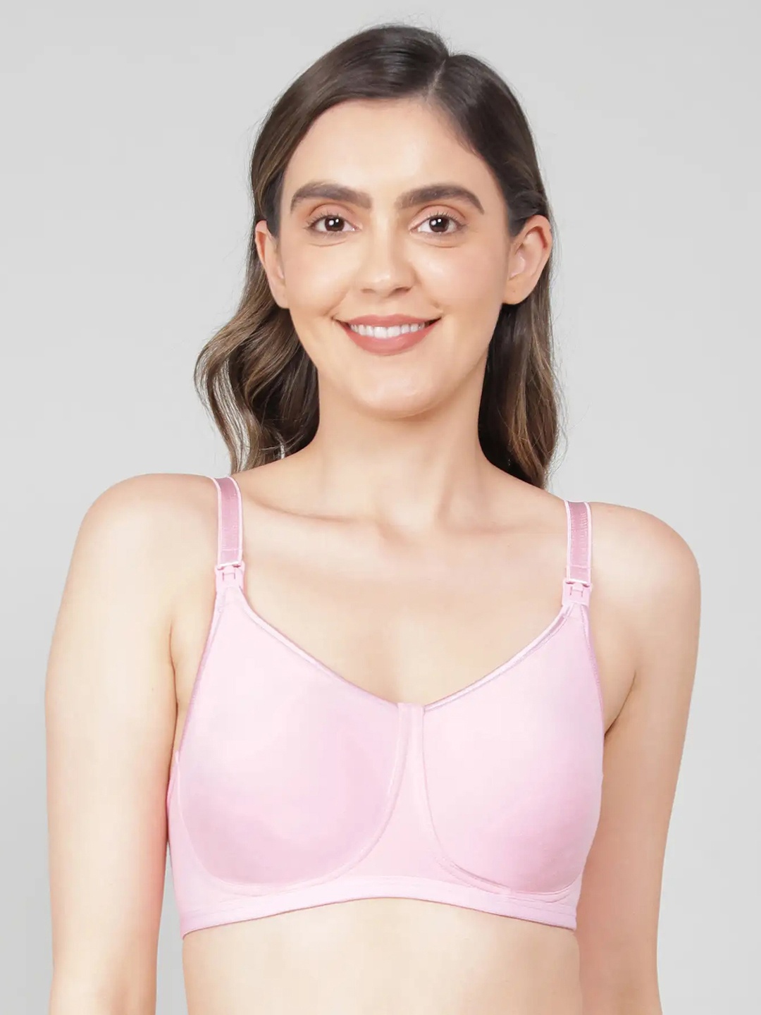 

Jockey Wirefree Non Padded Cotton Full Coverage Nursing Bra-ES08, Pink