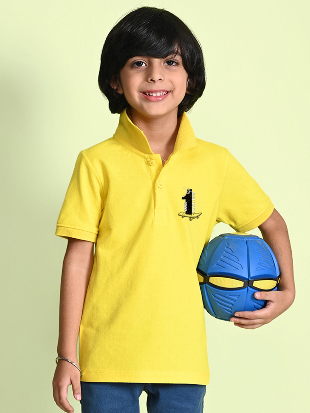 

NUSYL Boys Polo Collar T-shirt, Yellow
