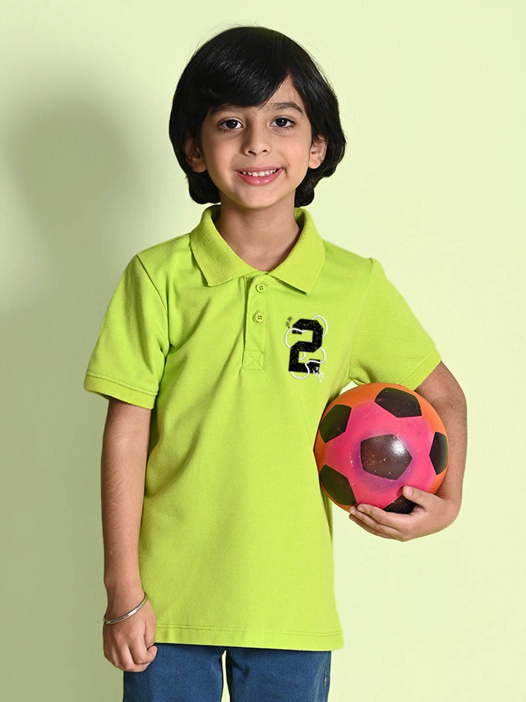 

NUSYL Boys Varsity Polo Collar T-shirt, Green
