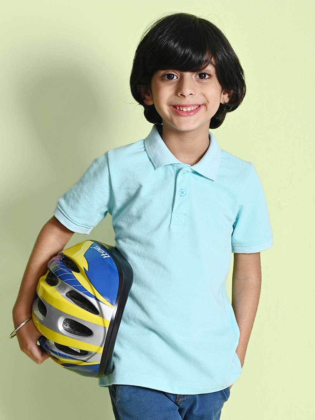 

NUSYL Boys Polo Collar T-shirt, Blue