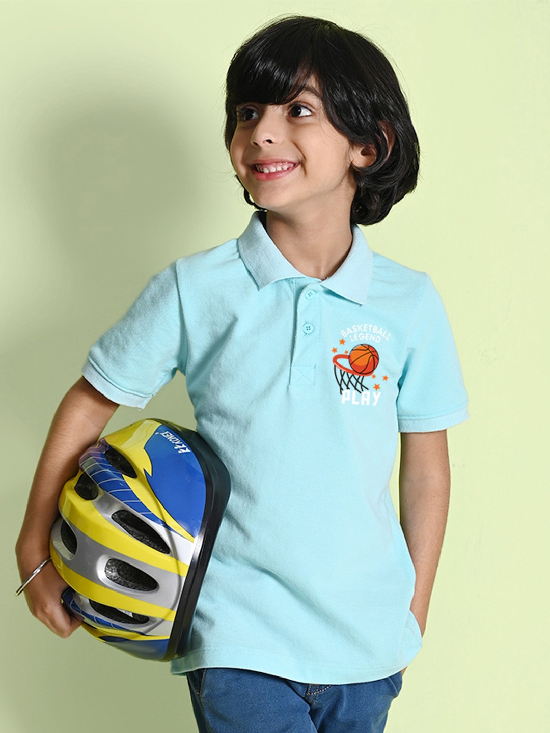 

NUSYL Boys Polo Collar T-shirt, Blue