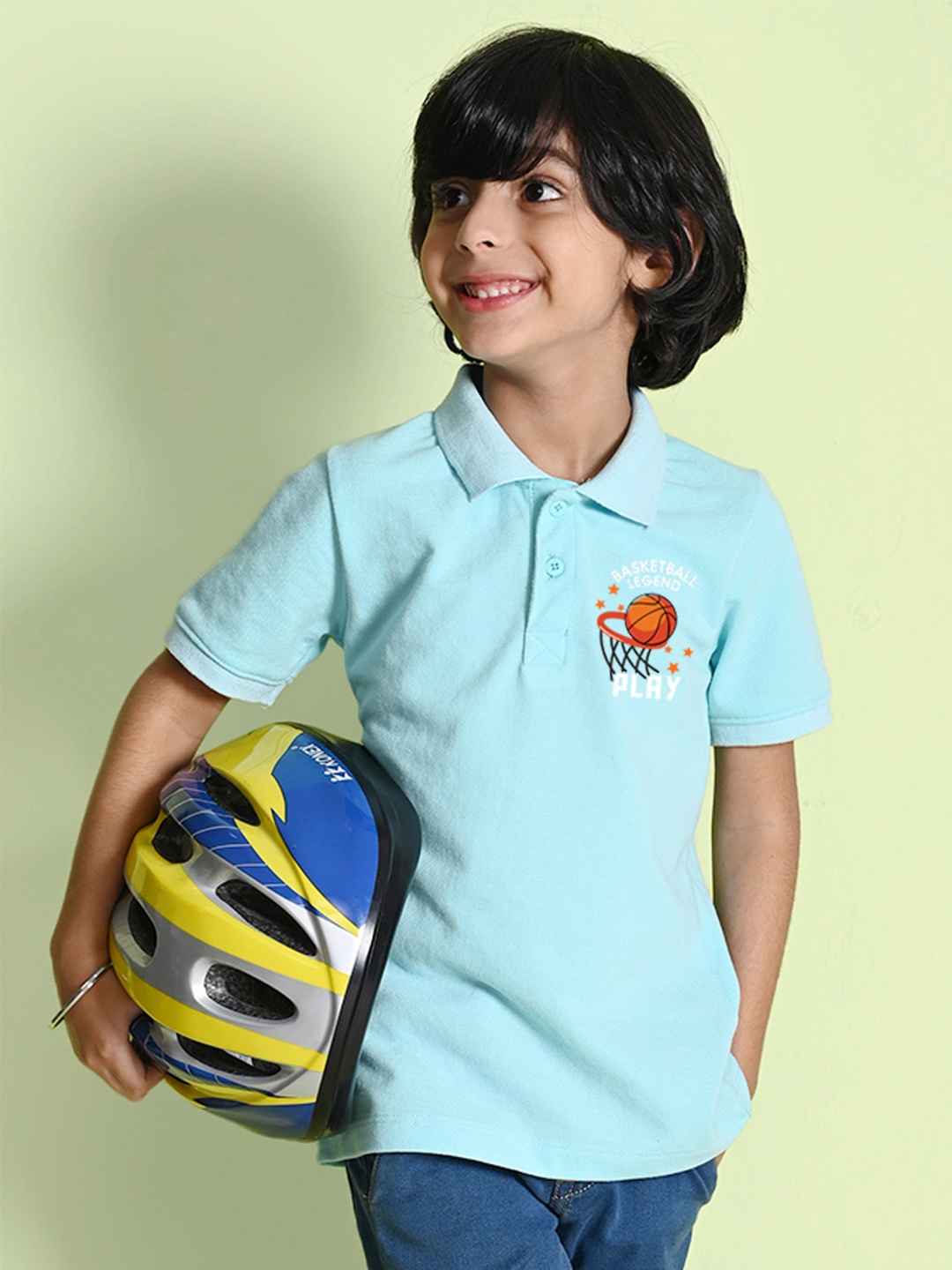 

NUSYL Boys Polo Collar T-shirt, Blue