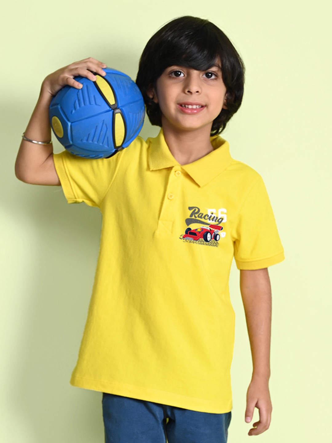 

NUSYL Boys Polo Collar T-shirt, Yellow