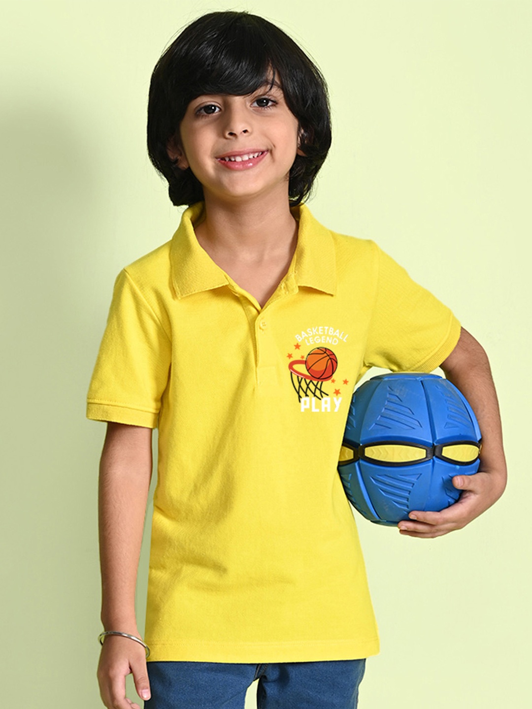 

NUSYL Boys Polo Collar T-shirt, Yellow
