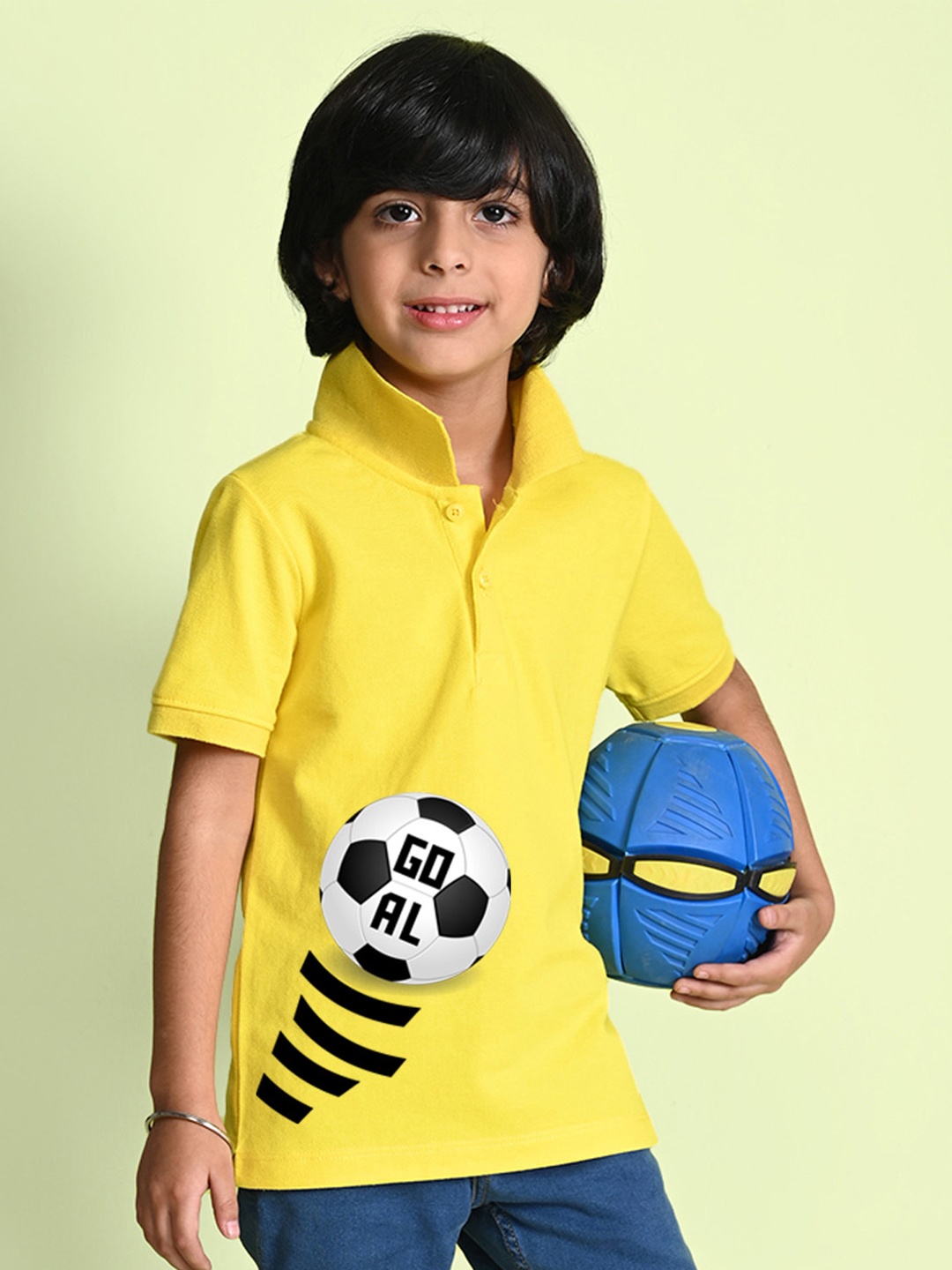 

NUSYL Boys Polo Collar T-shirt, Yellow