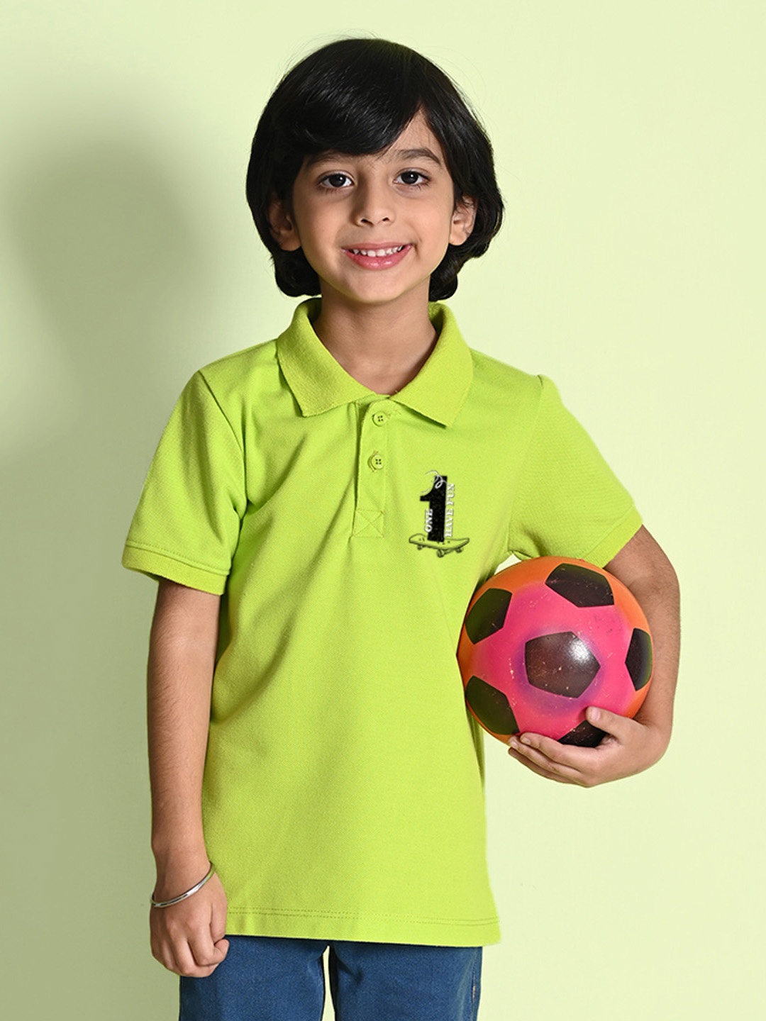 

NUSYL Boys Polo Collar T-shirt, Green