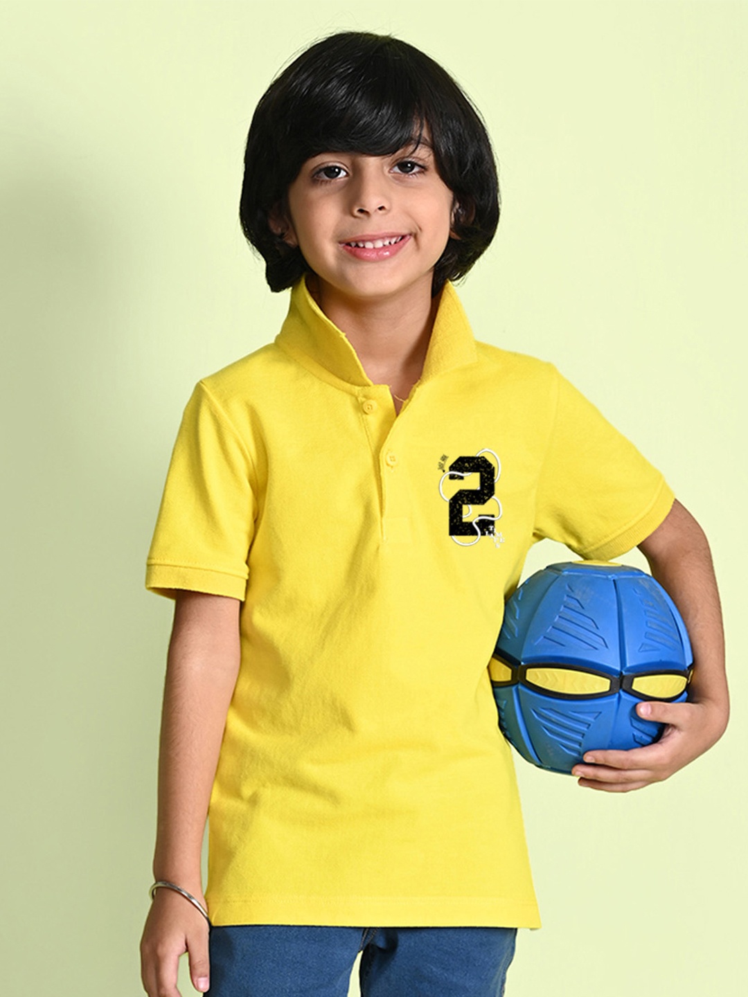 

NUSYL Boys Polo Collar T-shirt, Yellow
