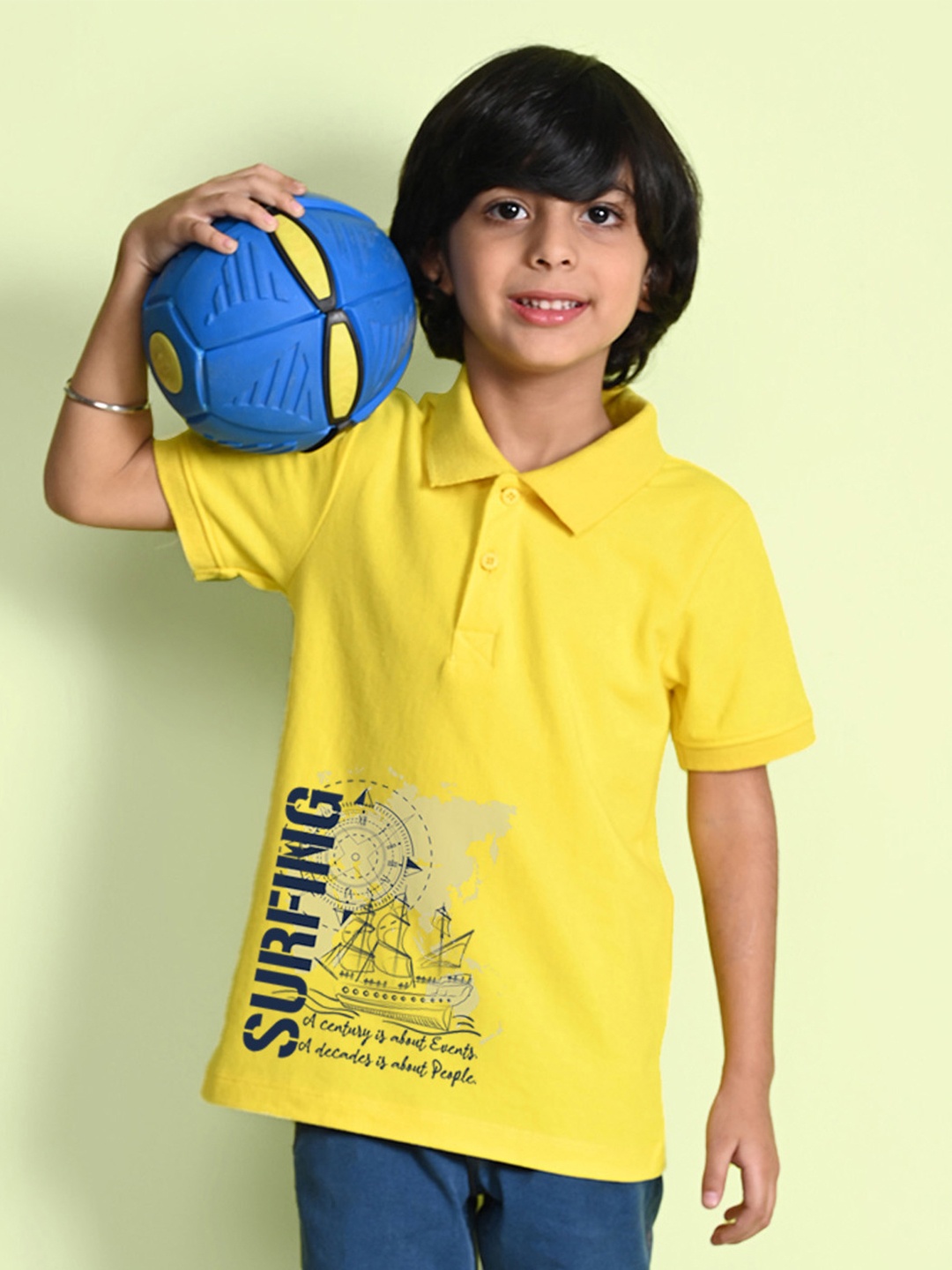 

NUSYL Boys Polo Collar T-shirt, Yellow