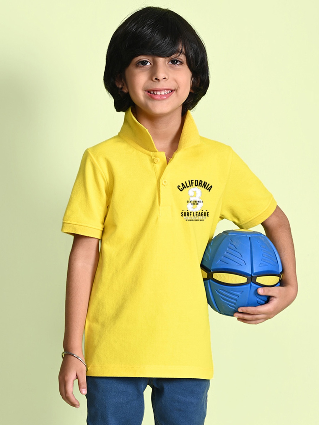 

NUSYL Boys Cotton Polo Collar T-shirt, Yellow