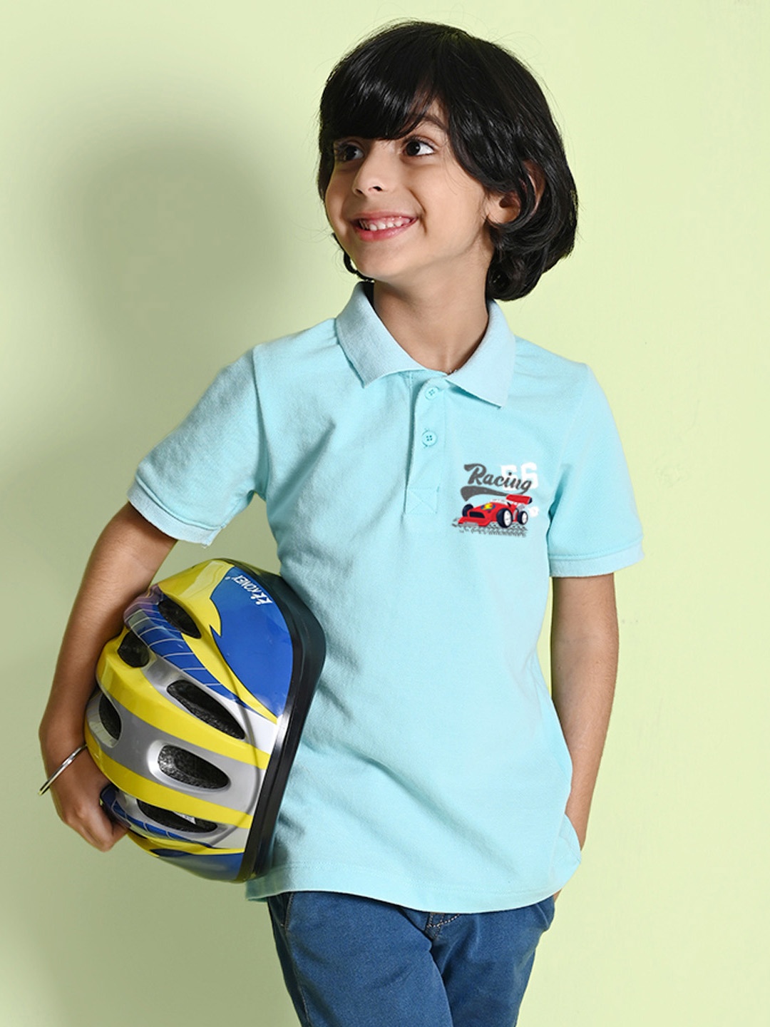 

NUSYL Boys Polo Collar T-shirt, Blue