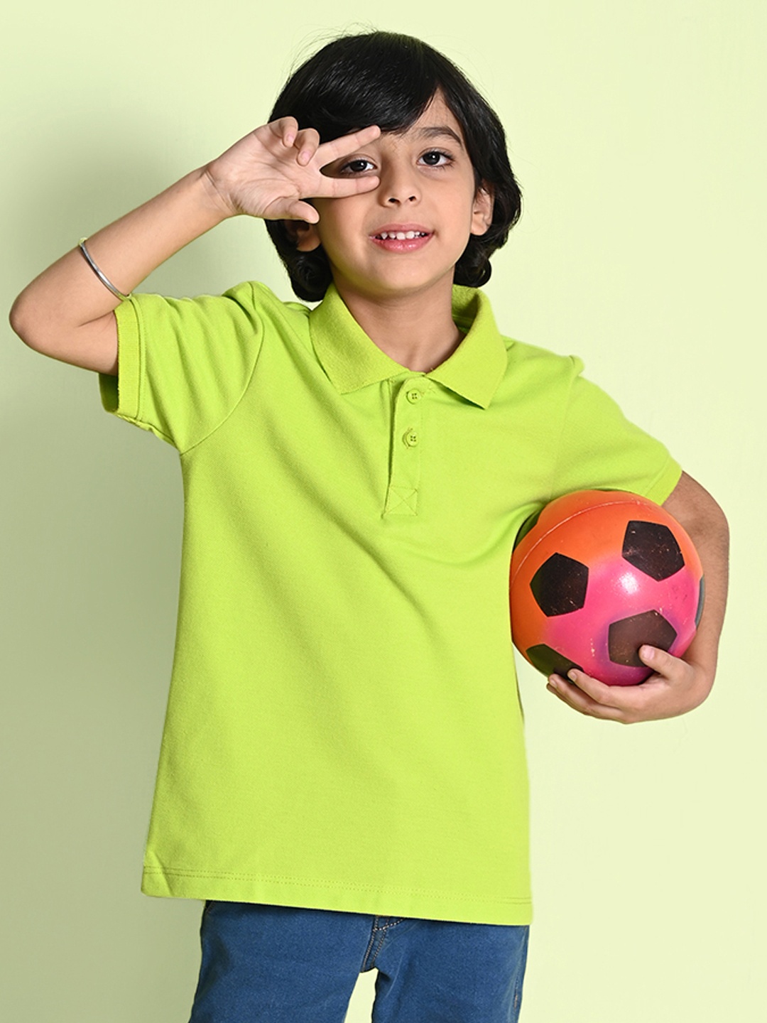 

NUSYL Boys Polo Collar T-shirt, Green
