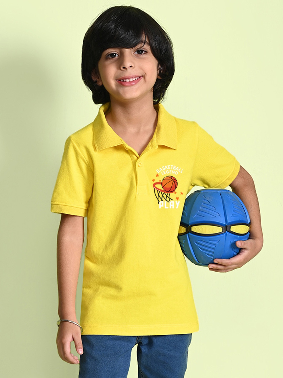 

NUSYL Boys Polo Collar T-shirt, Yellow