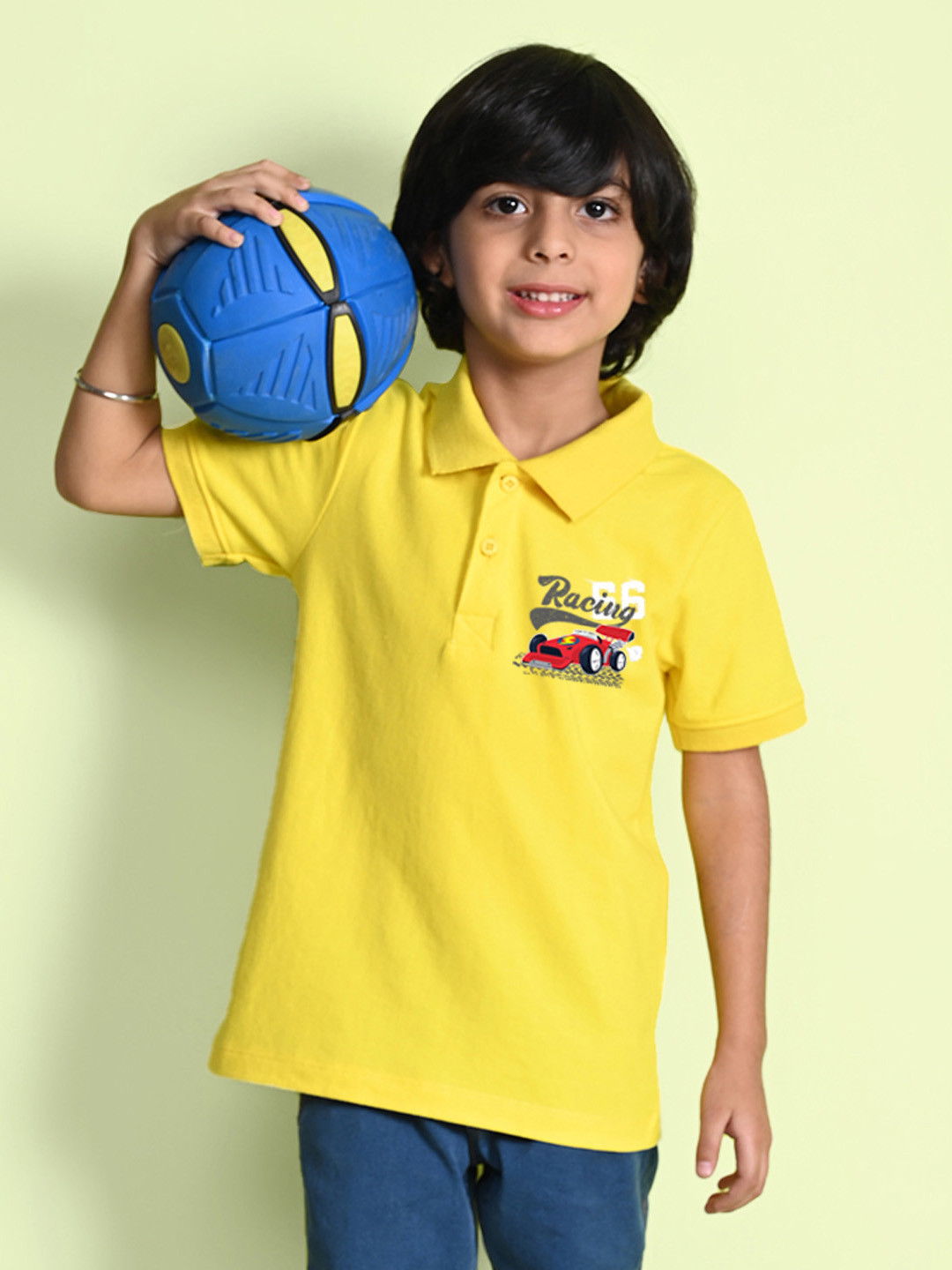 

NUSYL Boys Polo Collar T-shirt, Yellow