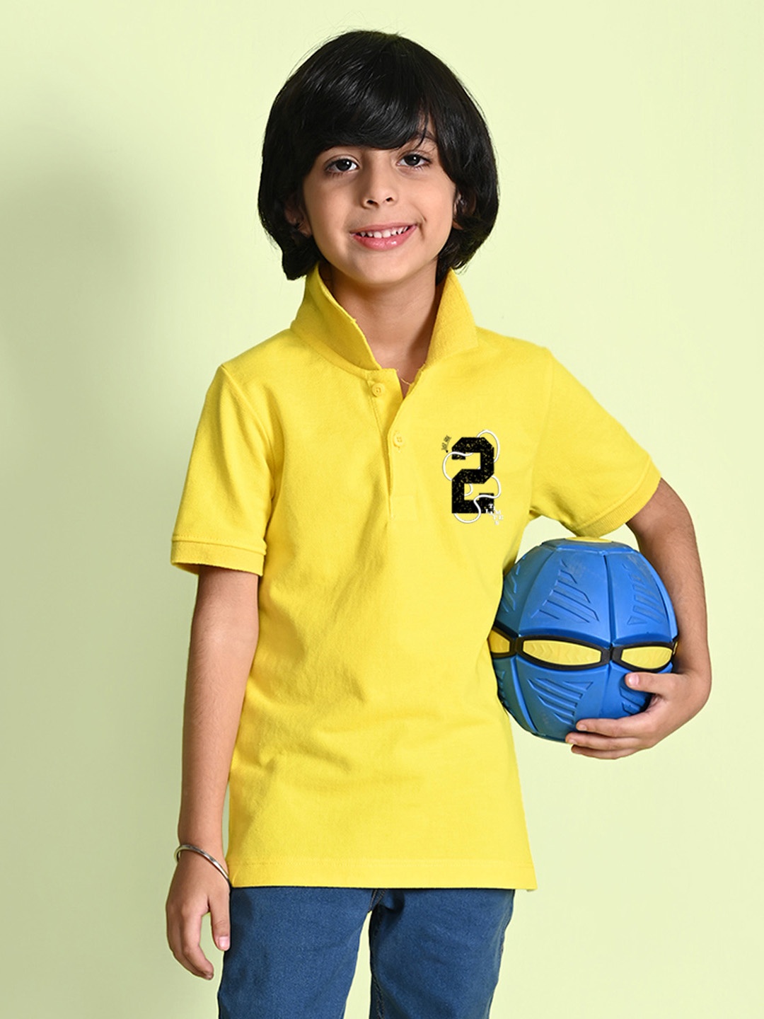 

NUSYL Boys Polo Collar T-shirt, Yellow