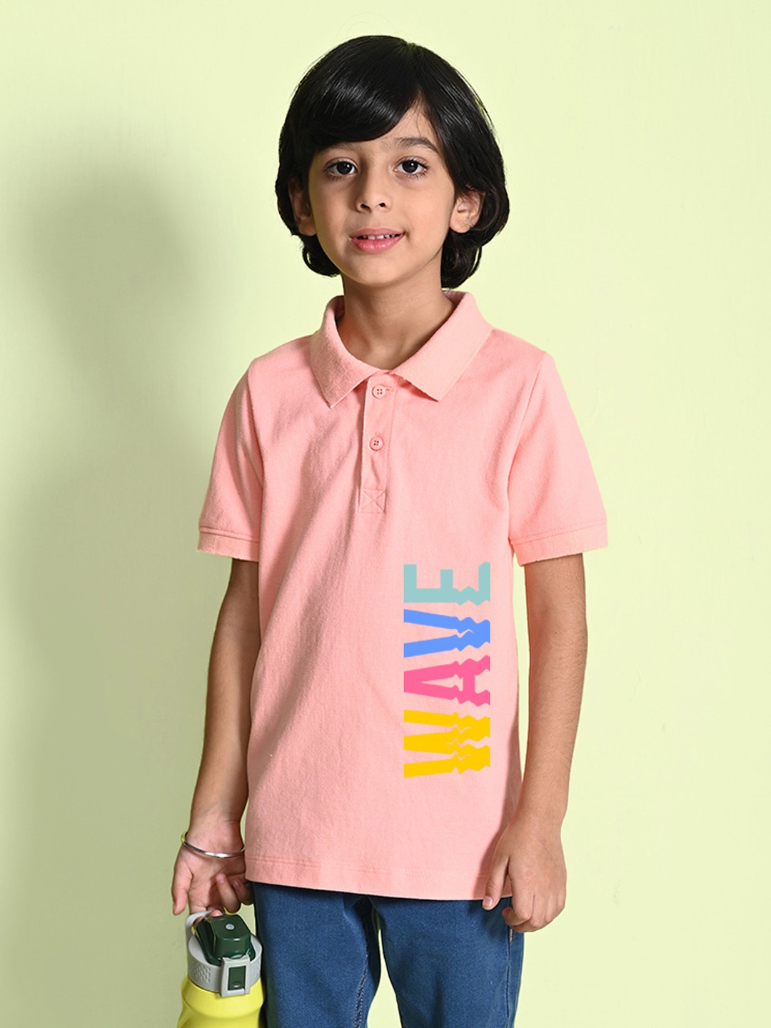 

NUSYL Boys Typography Printed T-shirt, Pink