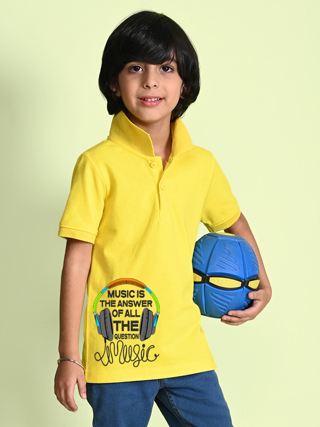 

NUSYL Boys Polo Collar T-shirt, Yellow