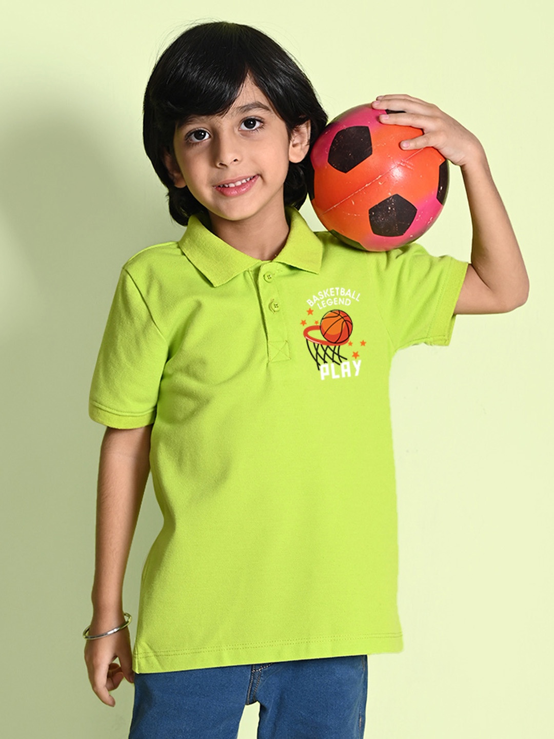 

NUSYL Boys Polo Collar T-shirt, Green