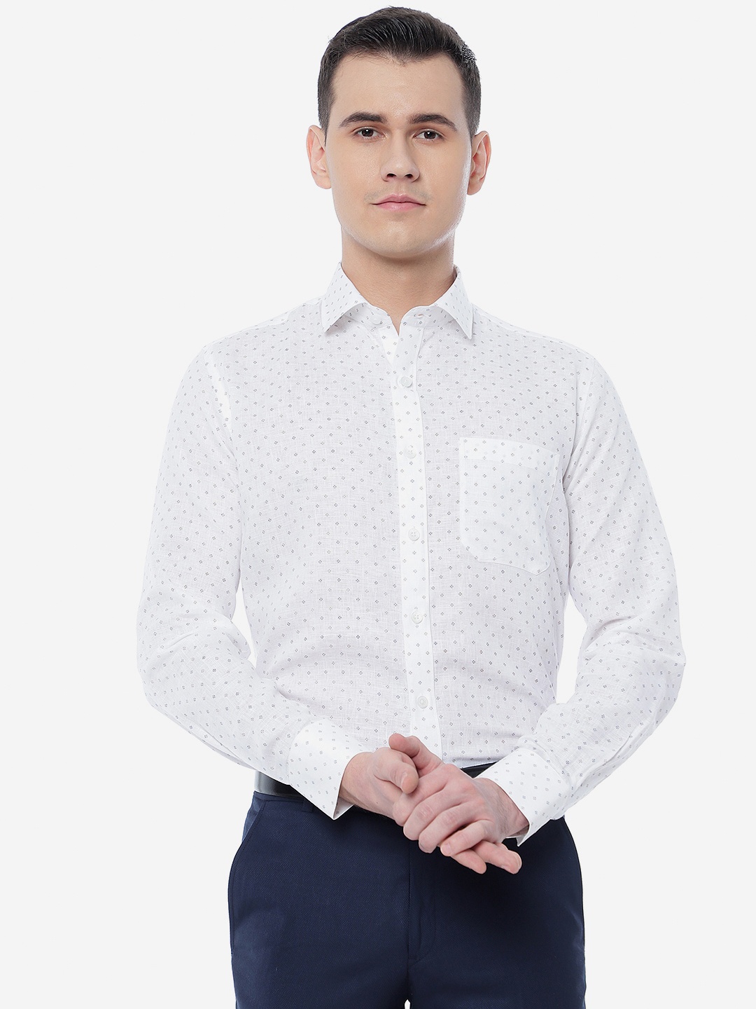 

JADE BLUE Men Printed Regular Fit Formal Shirt, White