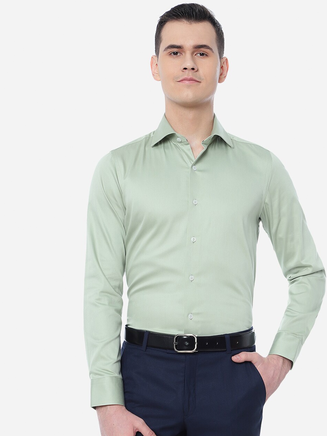 

WYRE Men Slim Fit Formal Shirt, Green