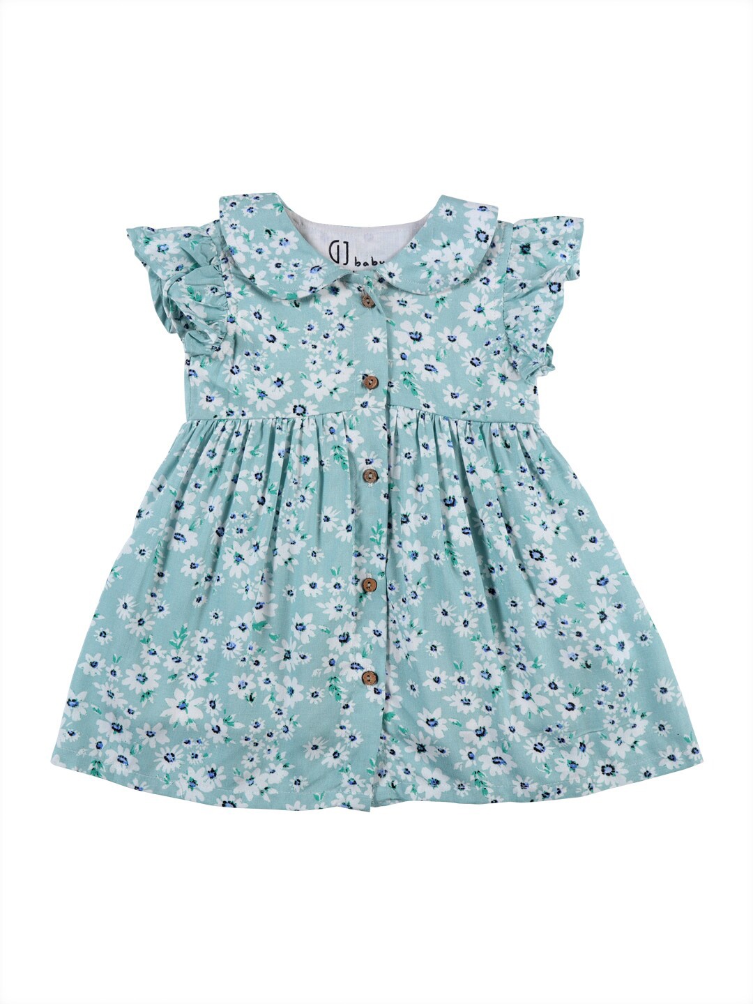 

Gini and Jony Girls Floral Peter Pan Collar Cotton Dress, Blue