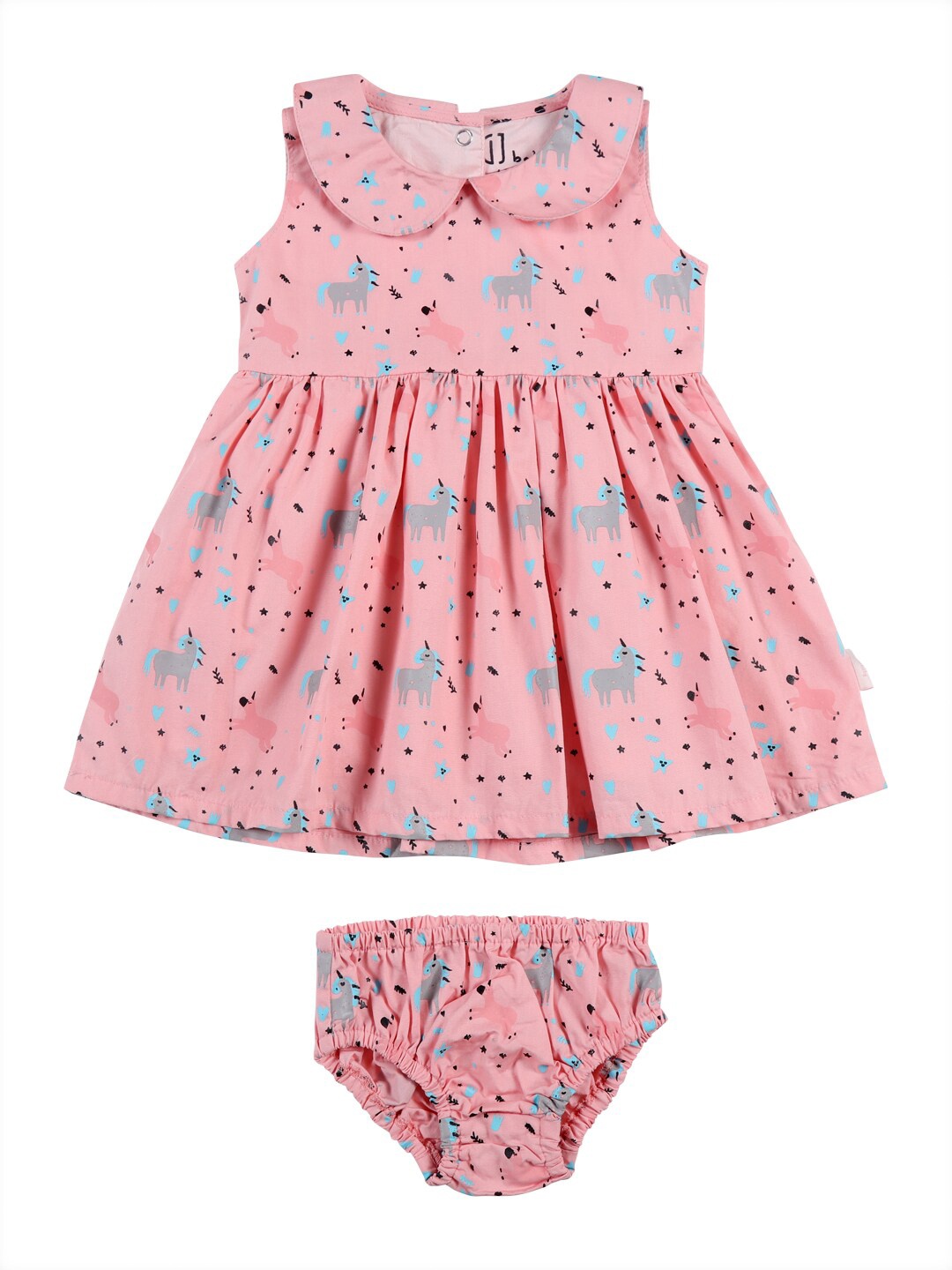 

Gini and Jony Peter Pan Collar A-Line Cotton Dress, Pink
