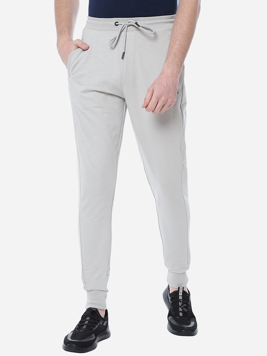 

JADE BLUE Men Slim Fit Cotton Joggers, Grey