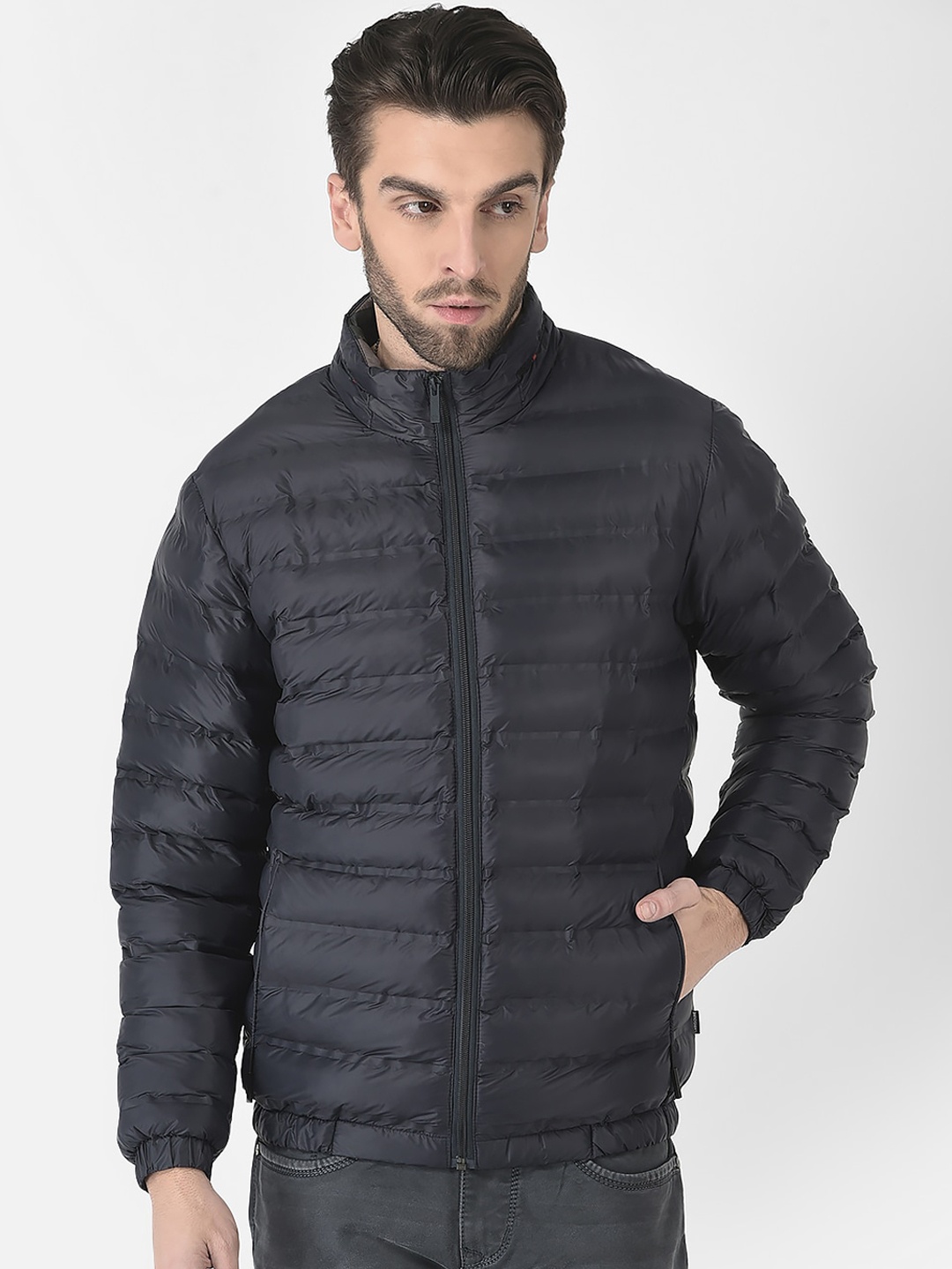 

Crimsoune Club Men Solid Padded Jacket, Navy blue