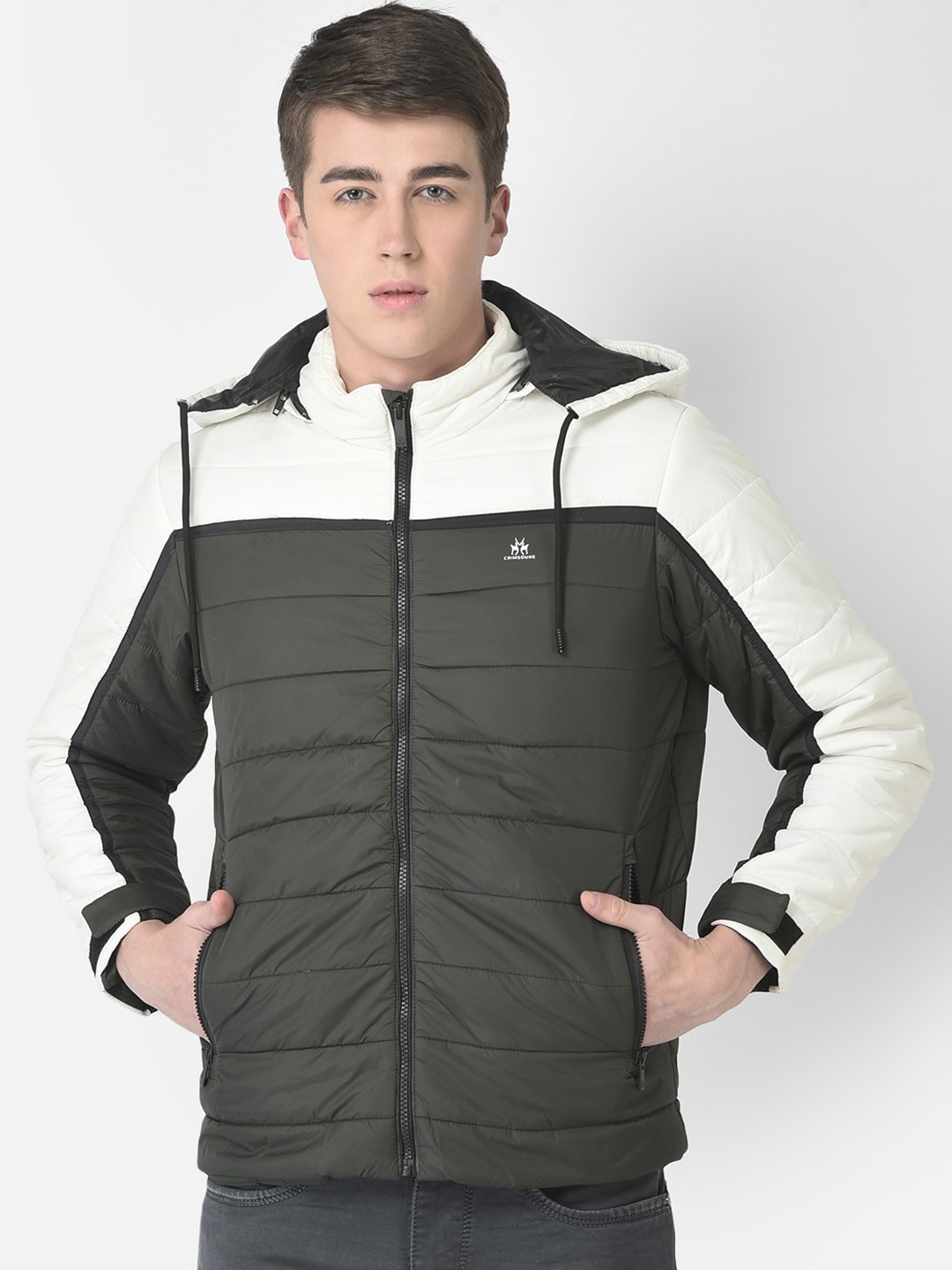 

Crimsoune Club Men Colourblocked Padded Jacket, Green