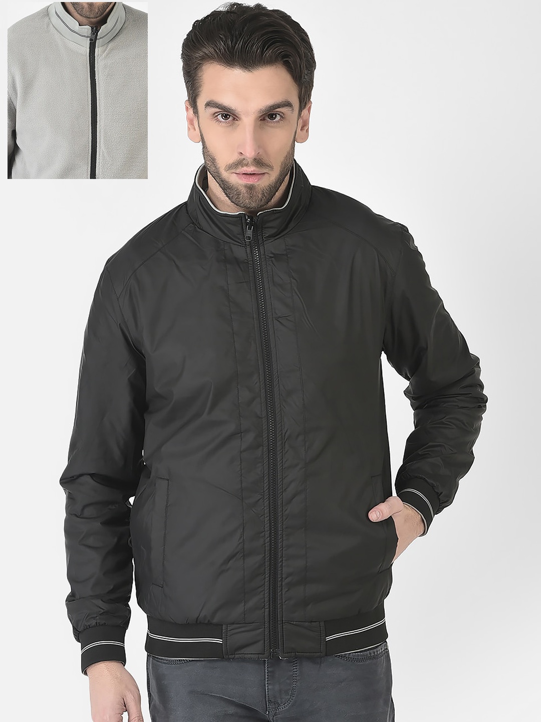 

Crimsoune Club Men Reversible Bomber Jacket, Black