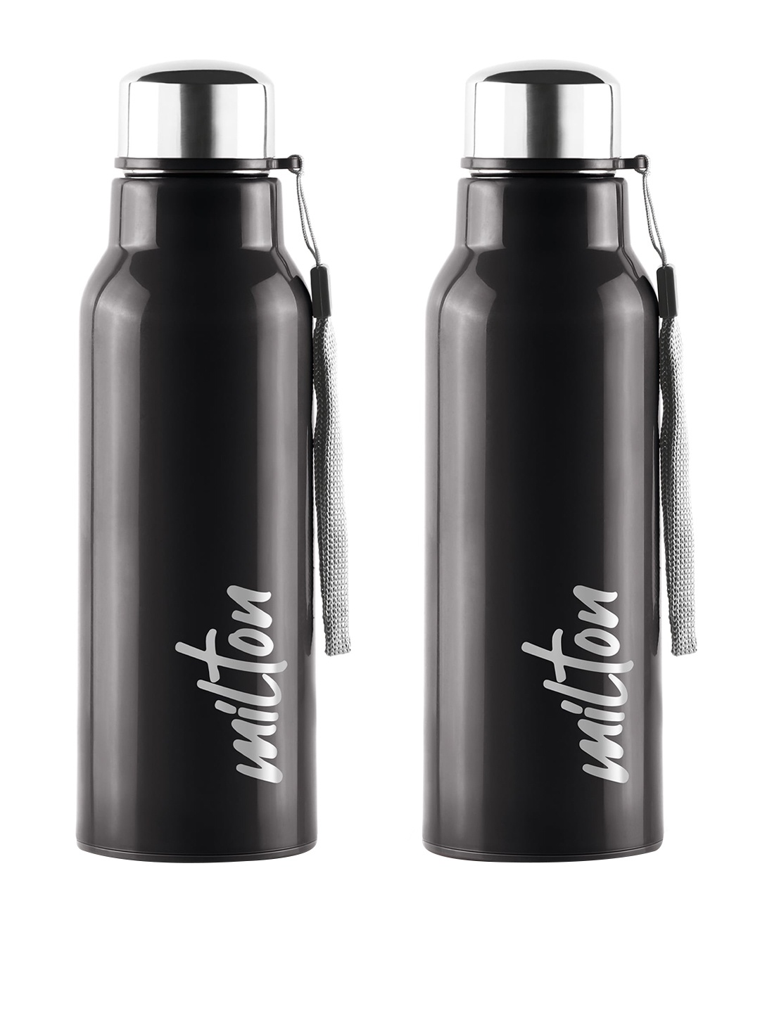 

Milton Steel Fit 600 Set Of 2 Black Inner Stainless Steel Water Bottle 520 ml Each