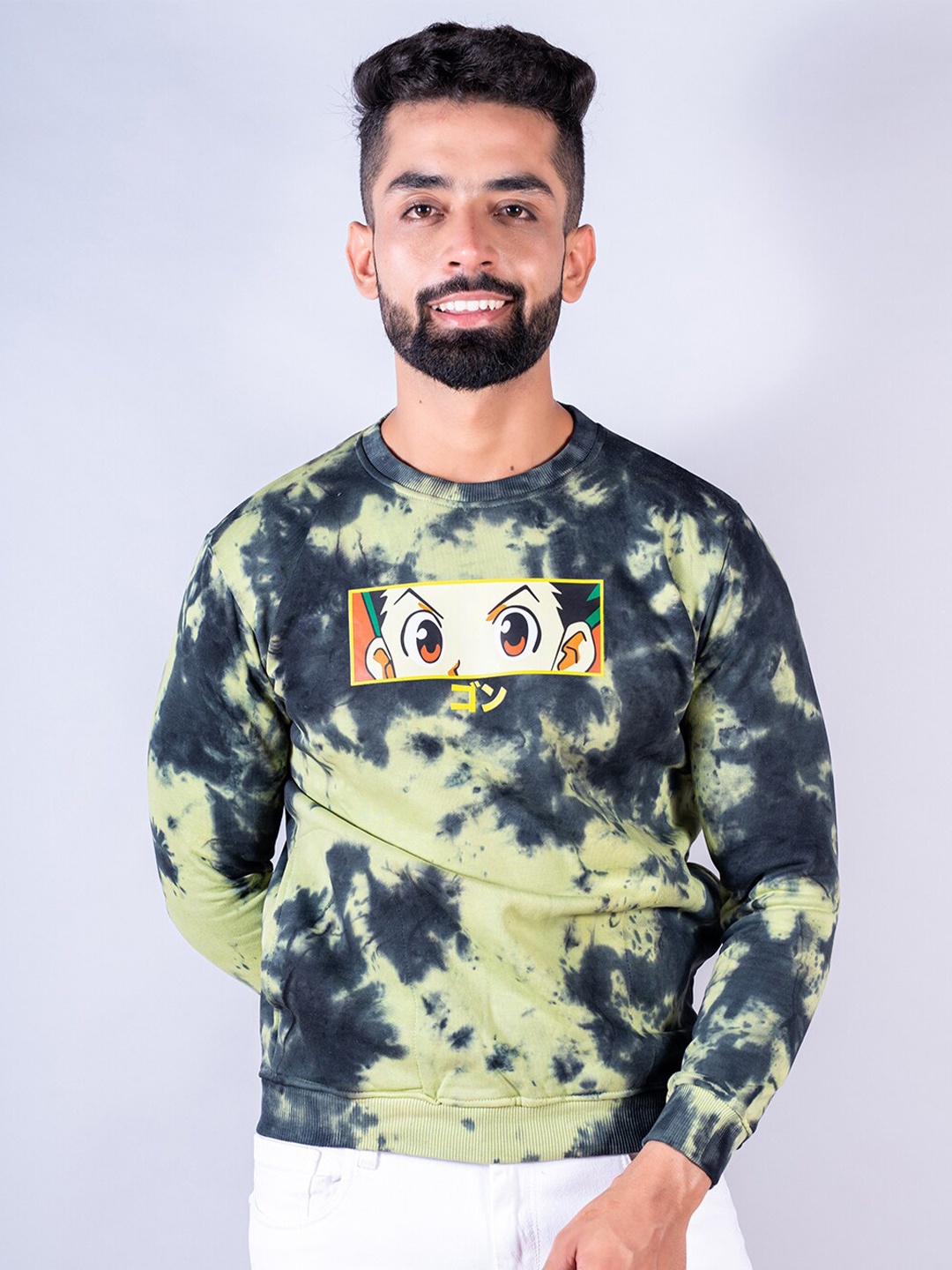 

Tistabene Men Printed Cotton Sweatshirt, Green