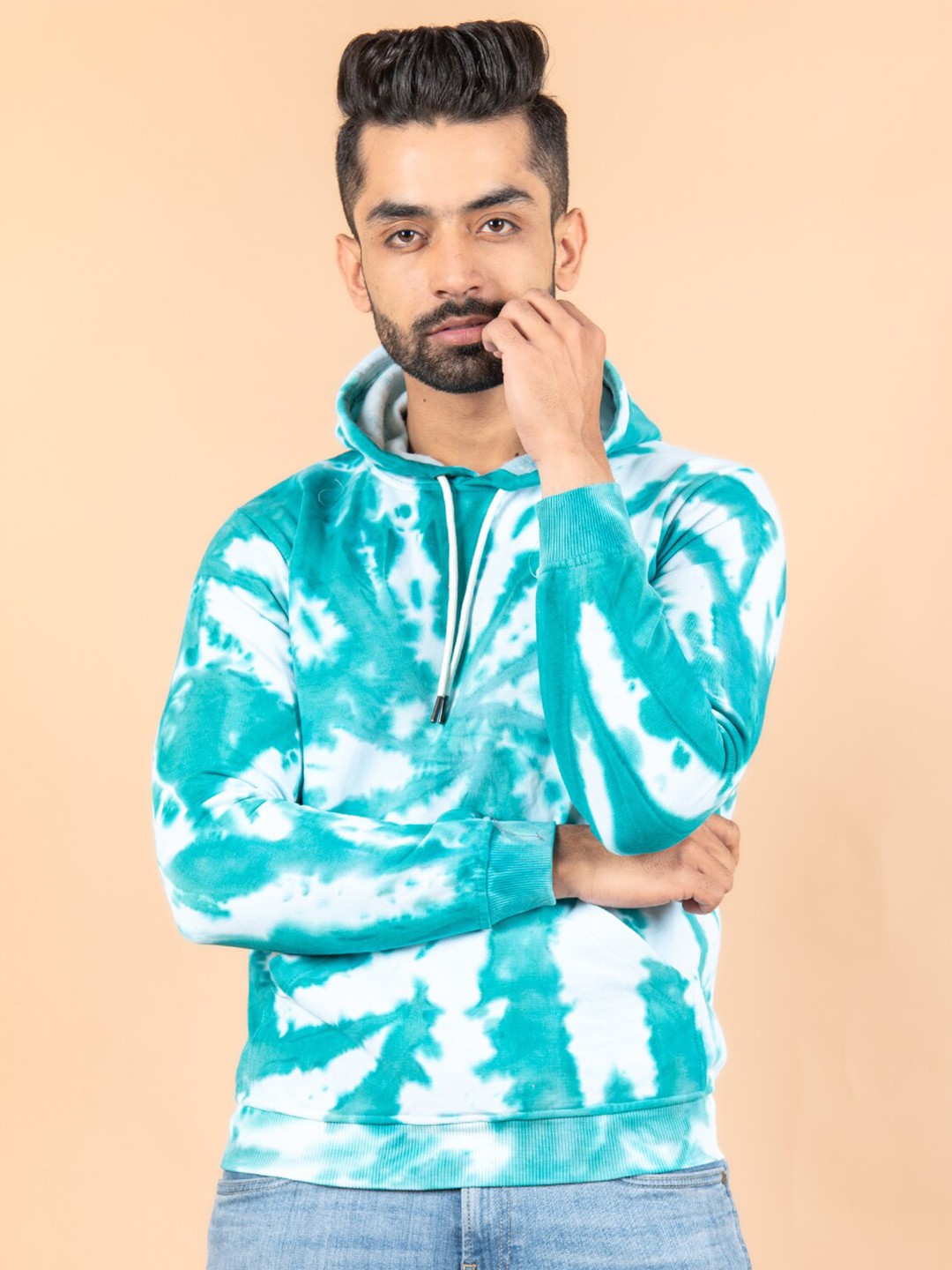 

Tistabene Men Printed Hooded Sweatshirt, Blue
