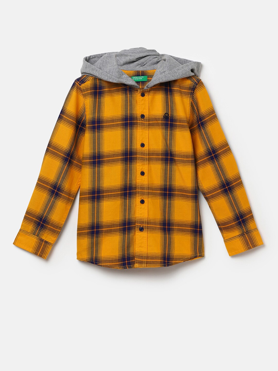 

United Colors of Benetton Boys Tartan Checked Cotton Casual Shirt, Yellow