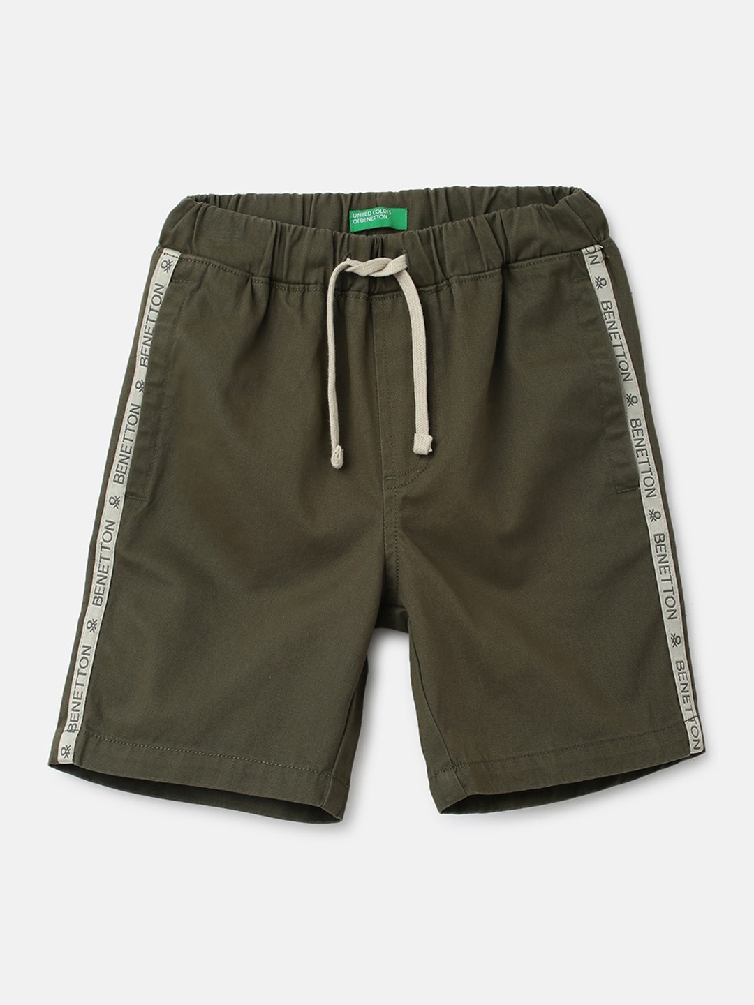 

United Colors of Benetton Kids Boys Solid Regular Fit Shorts, Olive