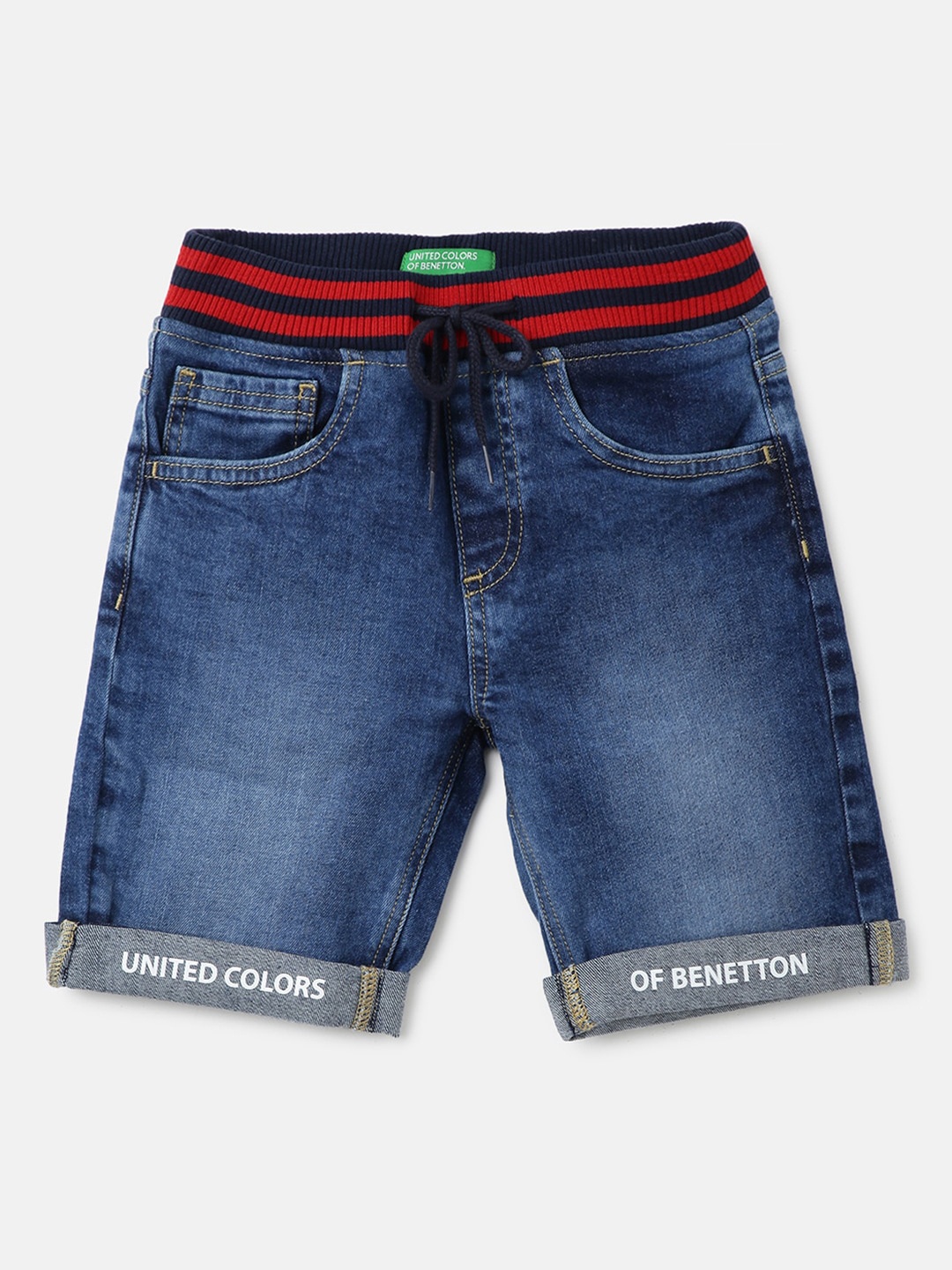 

United Colors of Benetton Boys Cotton Washed Denim Shorts, Blue