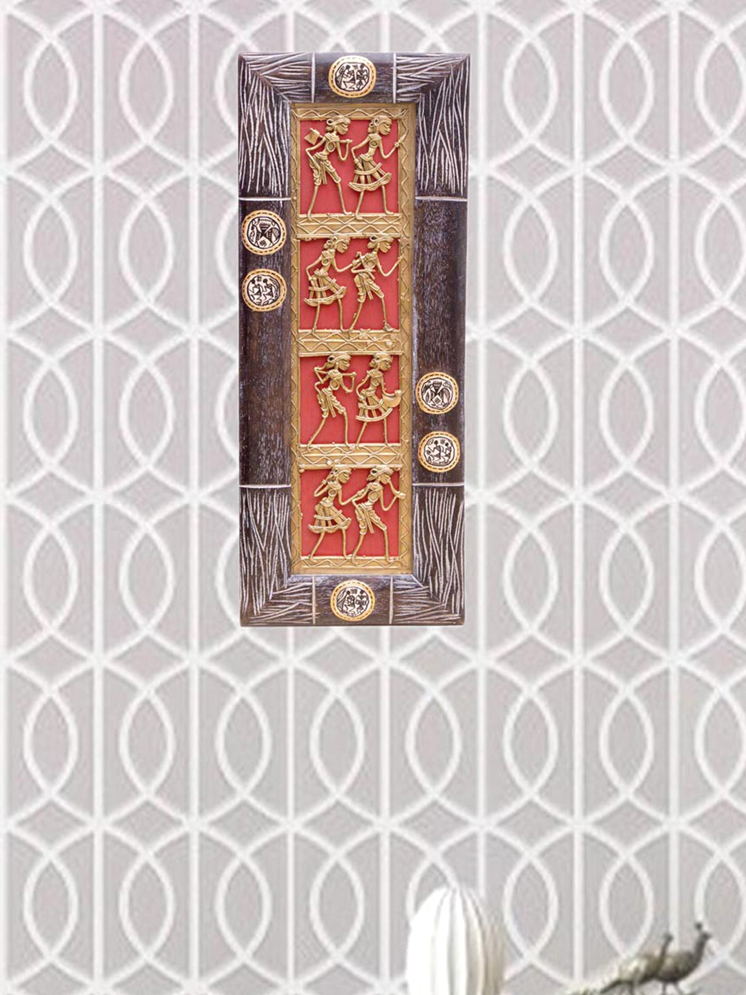 

VarEesha Brown Wooden Dhokra Wall Hanging