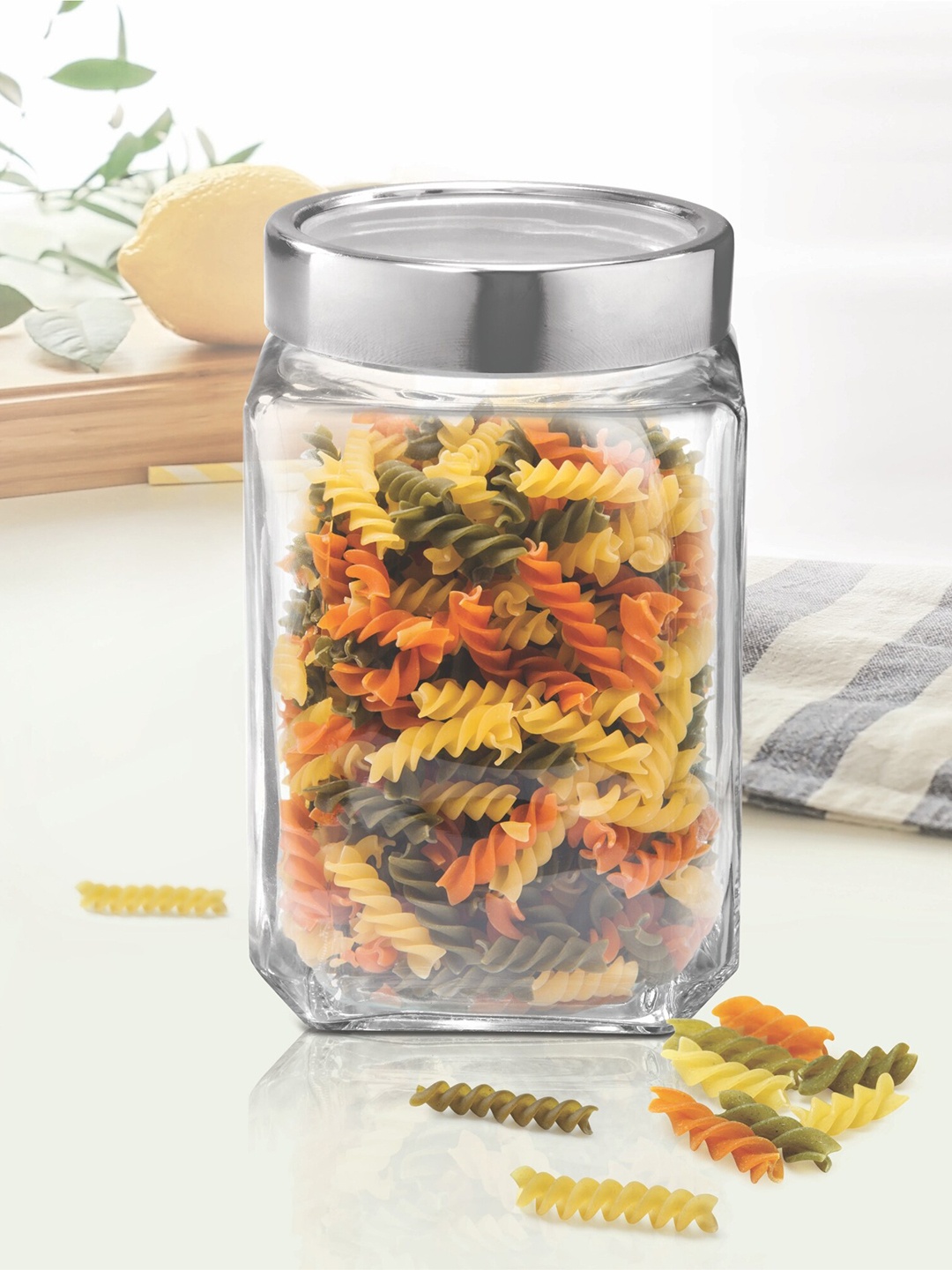 

Treo Cube Set Of 4 Transparent Storage Glass Jars 1 L Each