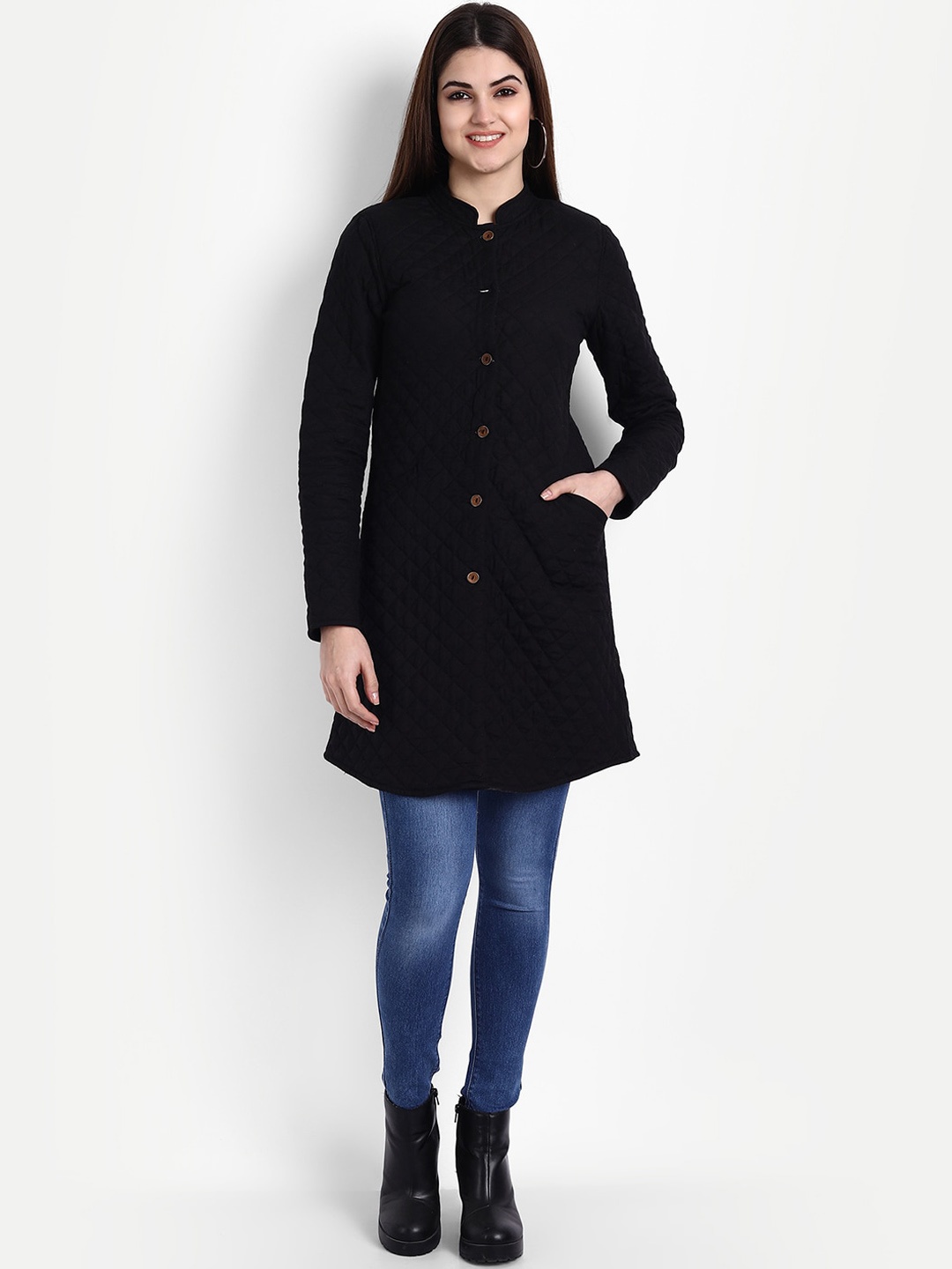 

fabGLOBAL Women Lightweight Longline Tailored Jacket, Black