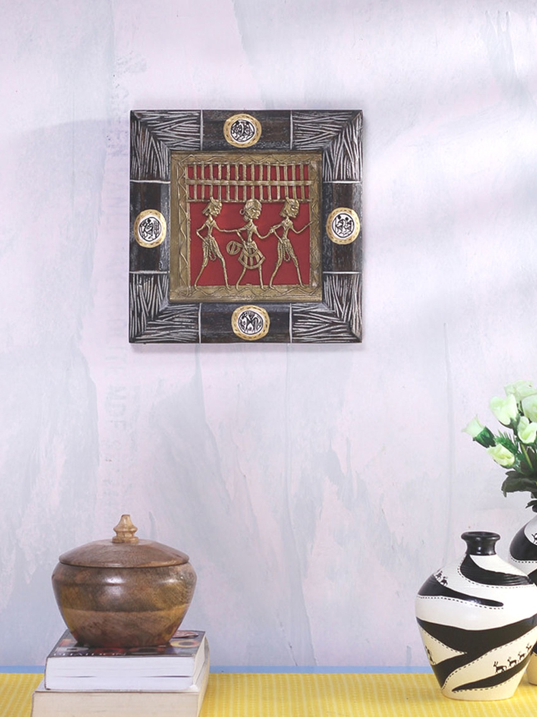 

VarEesha Brown Wooden Dhokra Wall Hanging