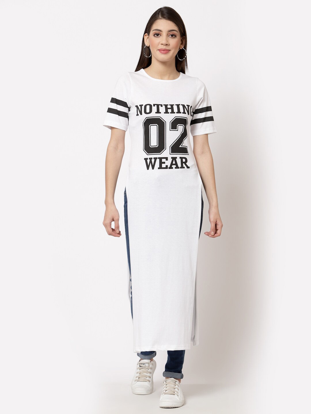 

aayu Women Calf Length Straight Kurta, White