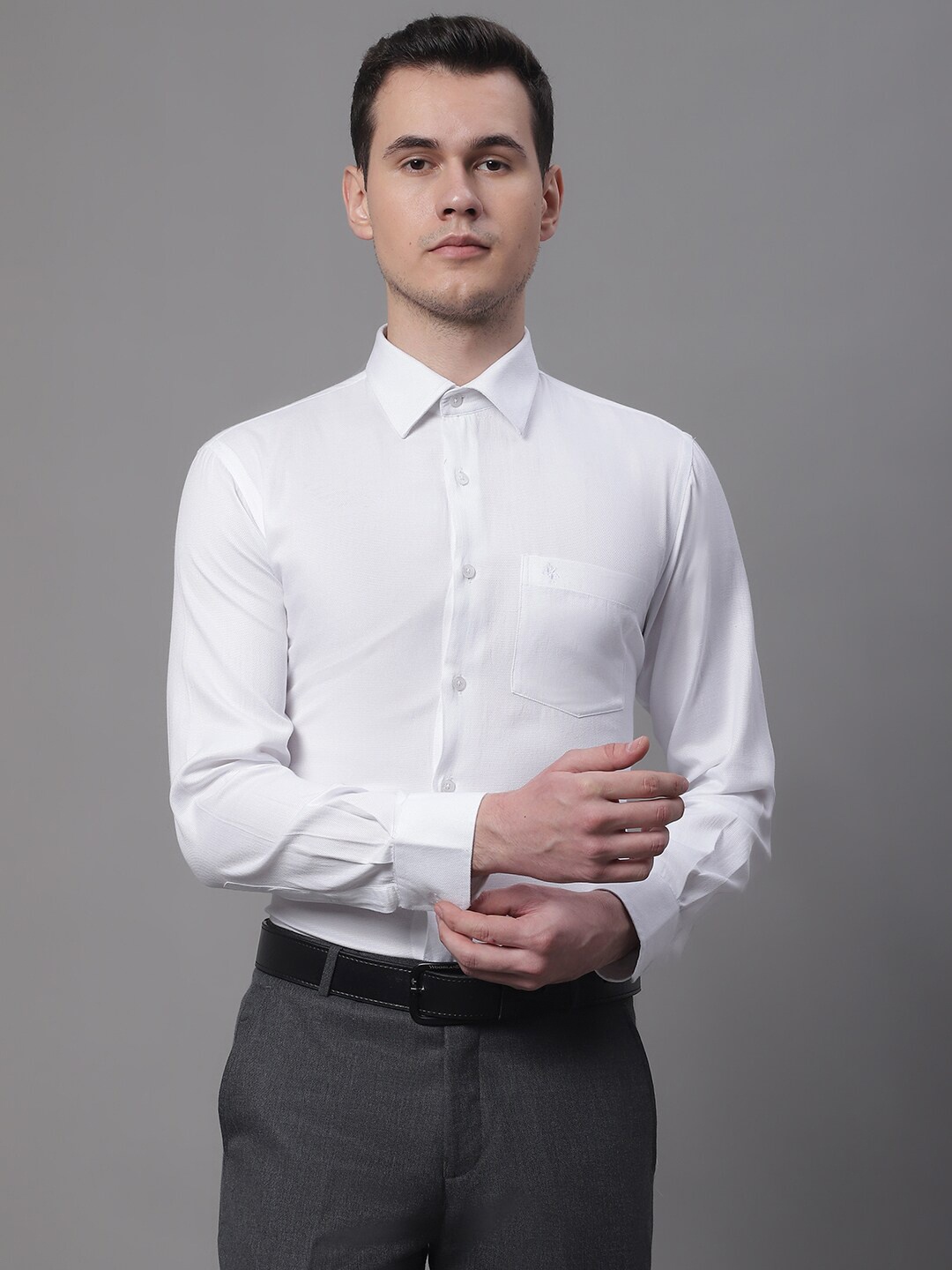

Cantabil Men Cotton Formal Shirt, White