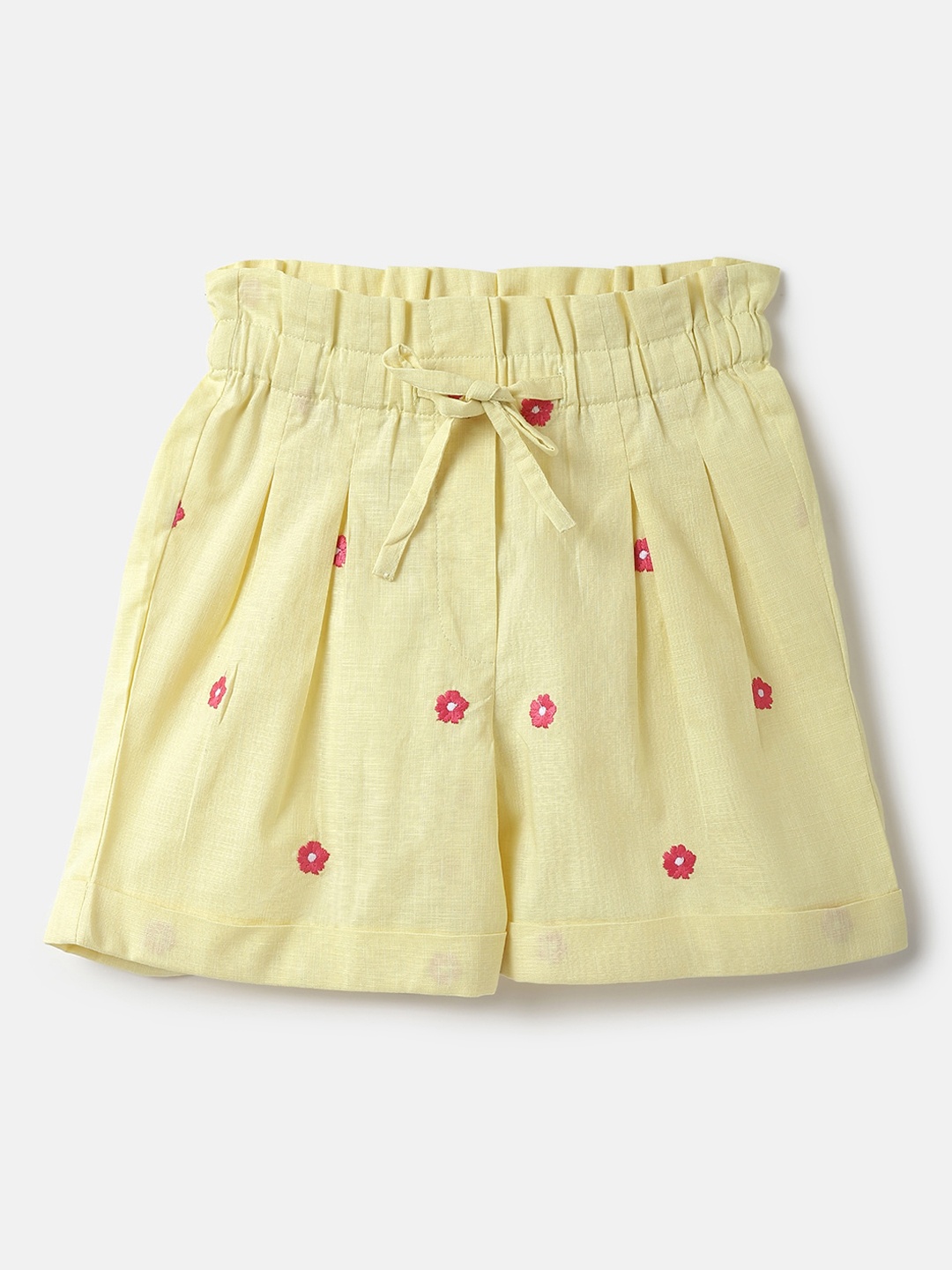 

United Colors of Benetton Kids Girls Conversational Printed Shorts, Yellow