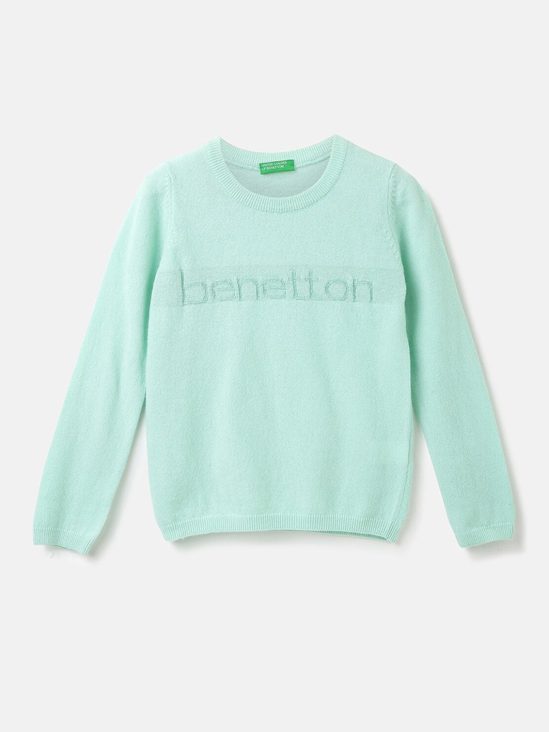 

United Colors of Benetton Girls Round Neck Pullover Sweater, Green