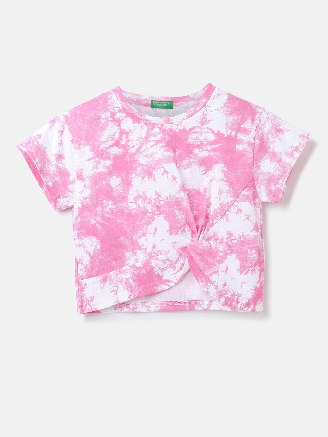 

United Colors of Benetton Tie and Dye Cotton Top, Pink