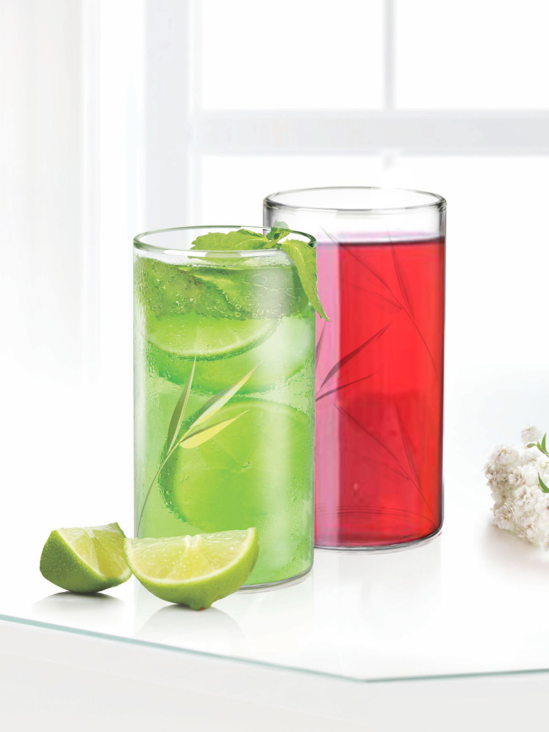 

Treo Vector Borosilicate Decorative Glass Set Of 6 Transparent Petal Tumblers 340 ml Each