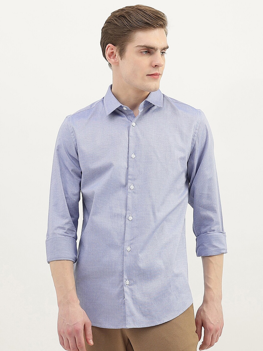 

United Colors of Benetton Men Slim Fit Casual Shirt, Blue