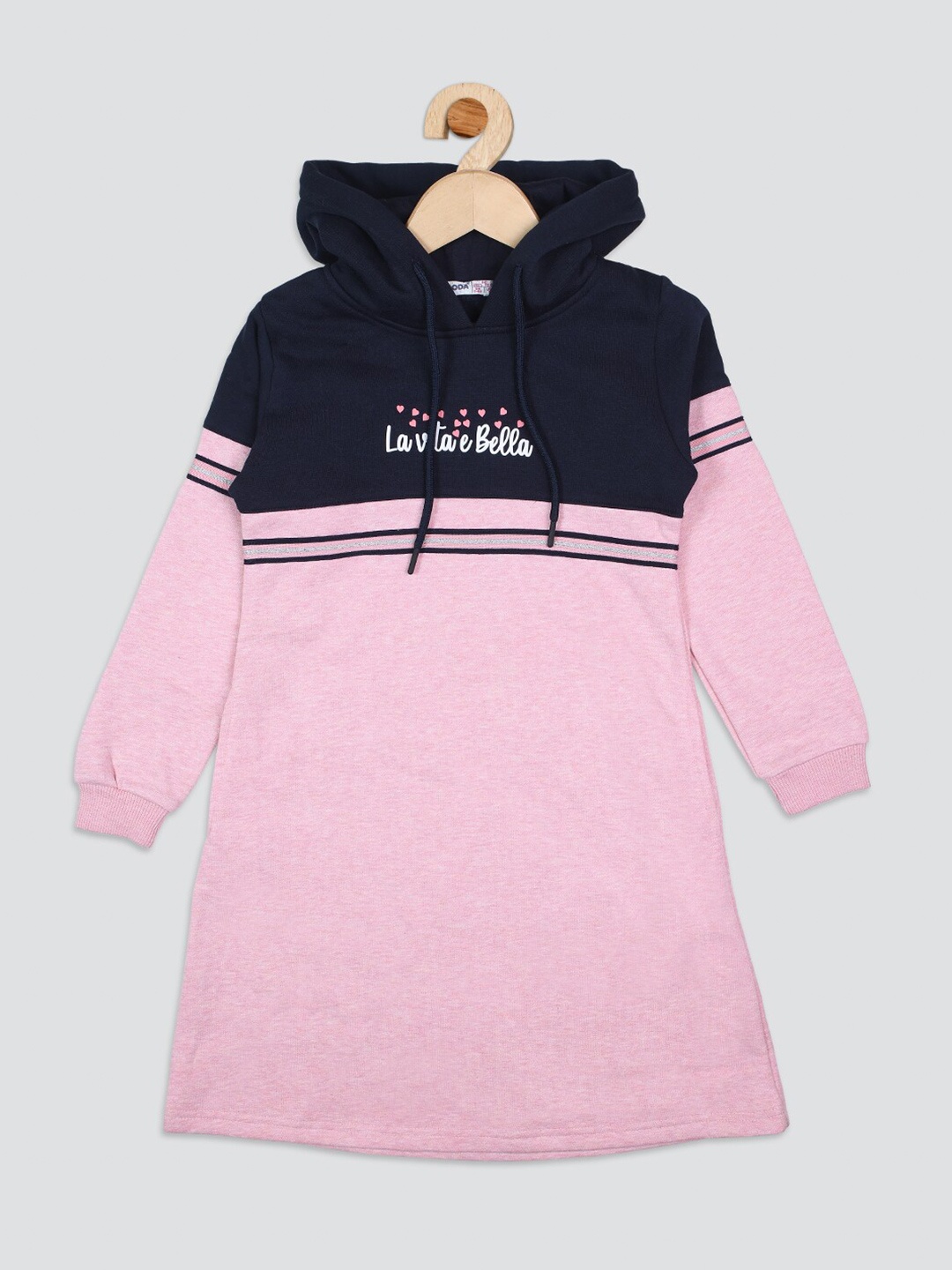 

Nins Moda Girls Colourblocked Jumper Dress, Pink